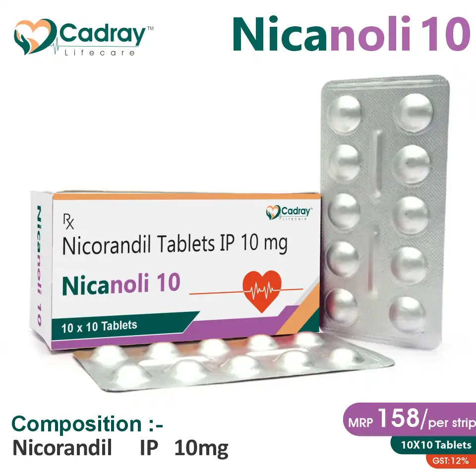 Nicorandil 10mg Tablet | Cardiovascular Treatment | Best Price for PCD Pharma Franchise in Mumbai